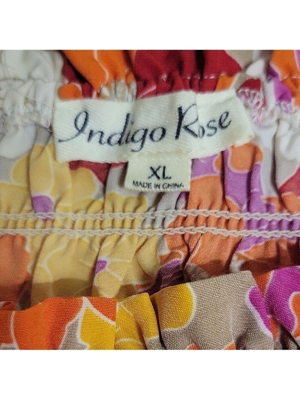 Orange Puff Sleeve Maxi Sundress for Wedding Guests XL Beach Summer Winetasting - Picture 9 of 9
